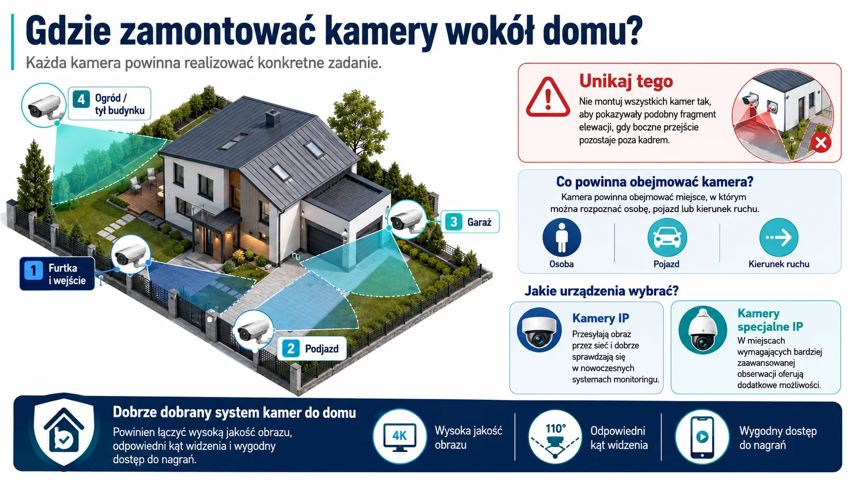 Gdzie zamontować kamery wok&oacute;ł domu?