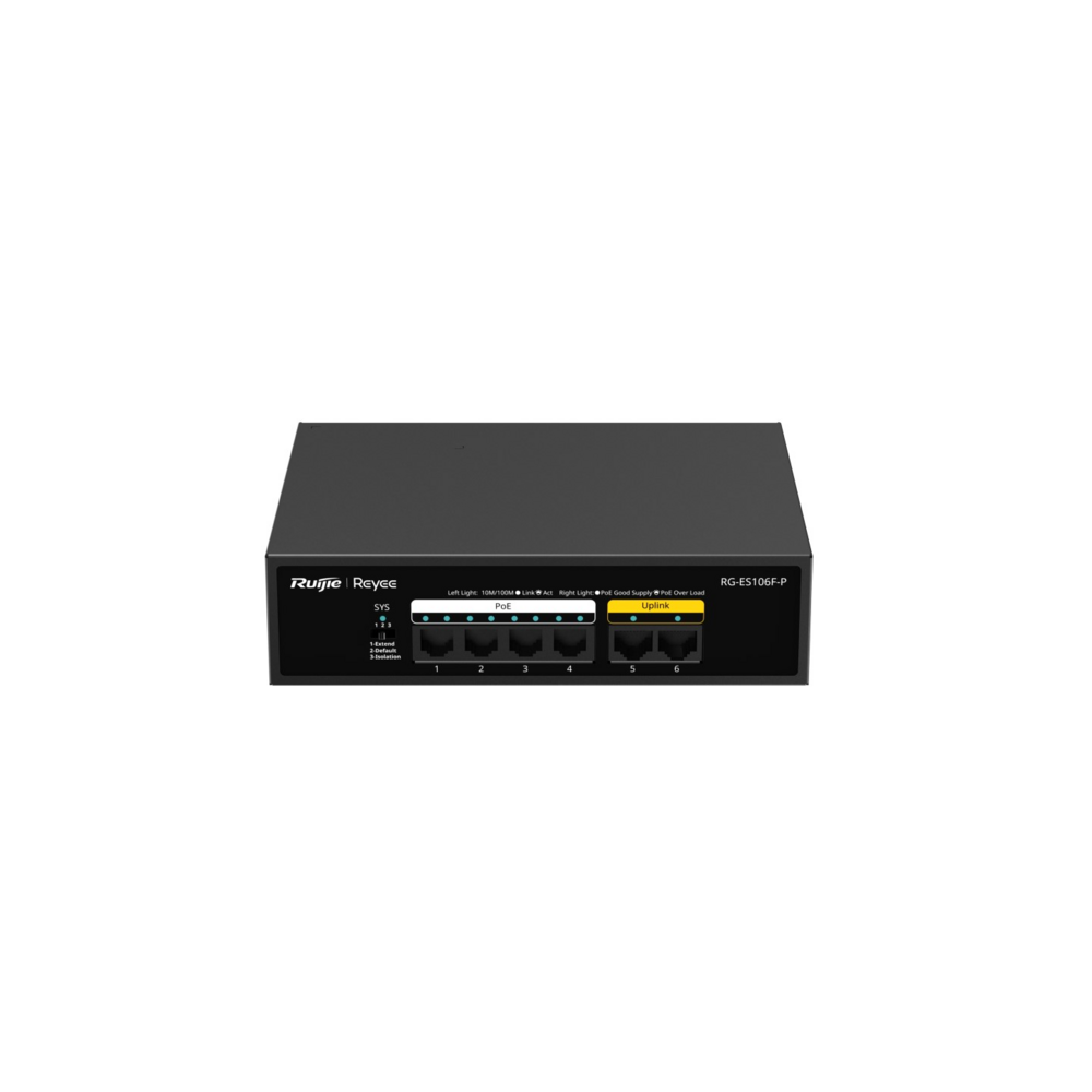 Switch POE 4+2 RG-ES106F-P Reyee