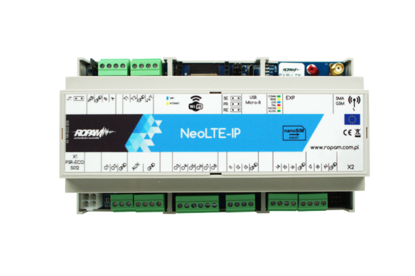 Centrala alarmowa, NeoLTE-IP-D9M LTE + WiFi, 2 strefy, obudowa DIN, Ropam