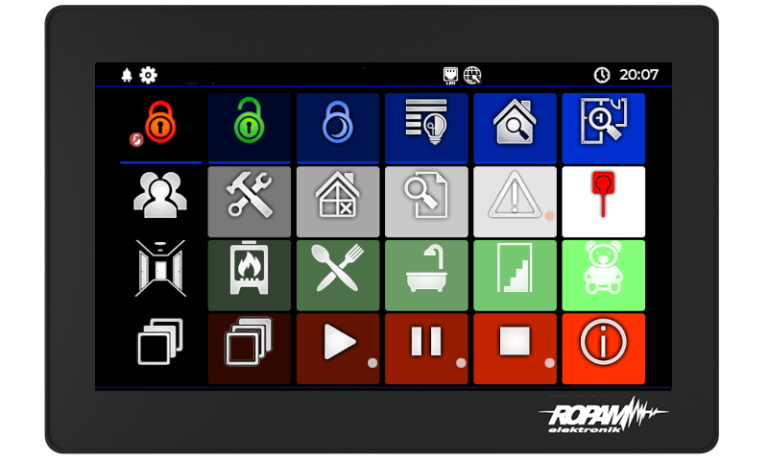 Panel dotykowy 7" TFT LCD, TPR-7B pojemnościowy, stałe złącza, czarny, Ropam