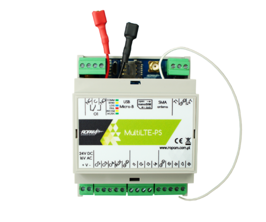 Moduł komunikacyjny LTE(2G/4G), MultiLTE-RF-PS-D4M 17VAC/24VDC, obudowa DIN 4M, Ropam