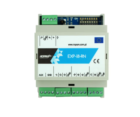 Ekspander 8 wejść, EXP-I8-RN-D4M magistralowy RopamNET, obudowa DIN 4M, Ropam