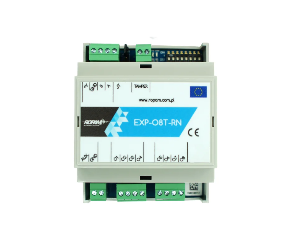 Ekspander 8 wyjść tranzystorowych, EXP-O8T-RN-D4M 0,7A/30VDC, obudowa DIN 4M, Ropam