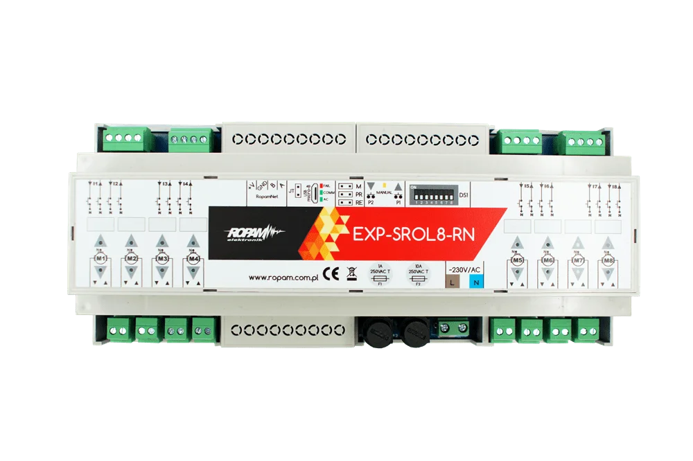 Moduł roletowy autonomiczny, EXP-SROL8-RN 8 rolet 230V, obudowa DIN 12M, Ropam