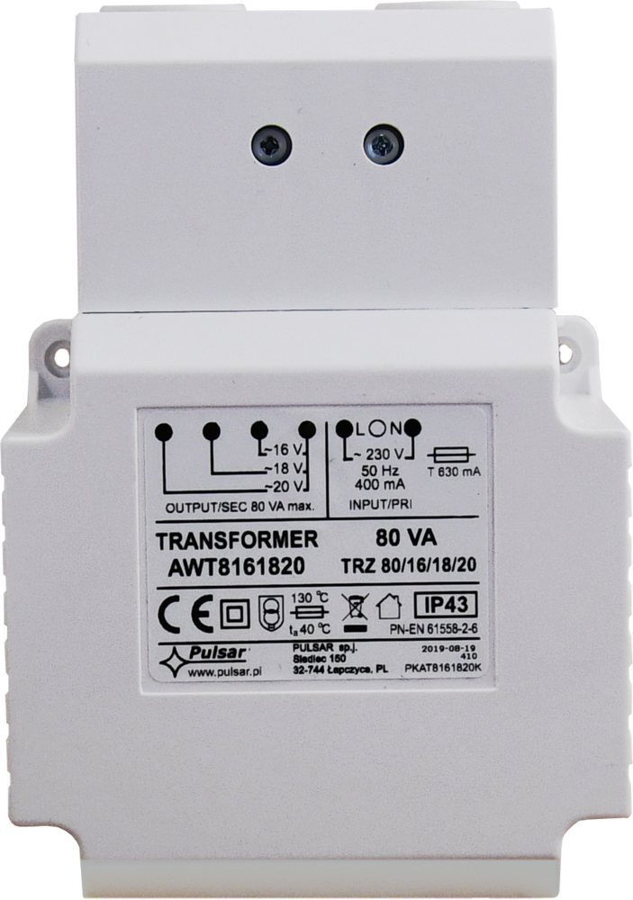 Transformator TRZ 80VA/16V/18V/20V AWT8161820 PULSAR