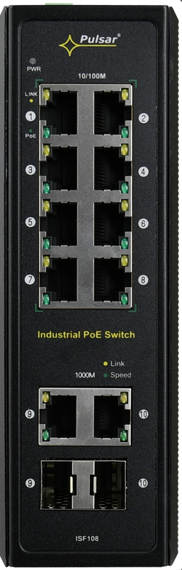 Switch przemysłowy PoE 12 portowy ISF108 PULSAR