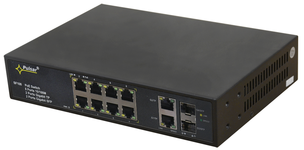 Switch PoE 12 portowy do 8 kamer IP SF108 PULSAR