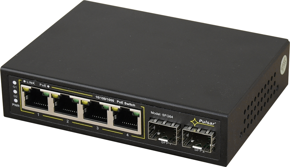 Switch PoE 6 portowy do 4 kamr IP SFG64 PULSAR