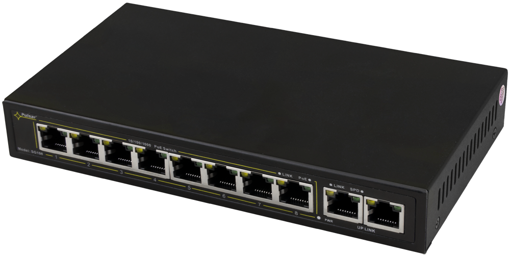 Switch PoE 10 portowy do 8 kamer IP SG108-90W PULSAR