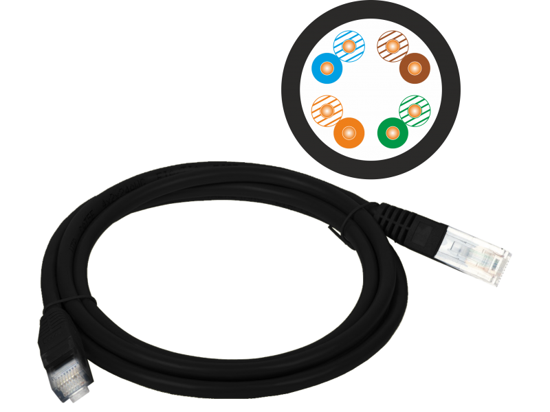 Patch cord U/UTP czarny KKU5CZA1 ALANTEC