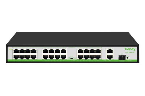 Switch POE 24 portowy+2 Uplink+1 SFP TC-P3S027 Spec:H/2421/AT/260 Tiandy