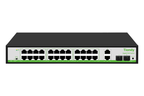 Switch POE 24 portowy+2 Uplink+1 SFP Gigabit TC-P3S028 Spec:G/2422/AT/280 Tiandy