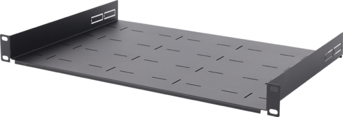 Półka doczołowa 1U z podporą tylną,  445x305 RAPD-1U305-B czarna