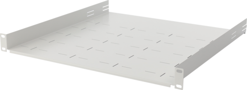 Półka doczołowa 1U z podporą tylną, 445x460, RAPD-1U460-G szara