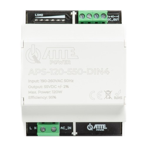 Zasilacz impulsowy 55V 120W w obudowie DIN4 APS-120-550-DIN4 ATTE