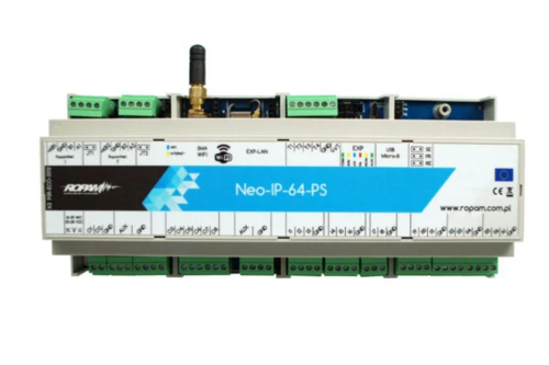 Centrala alarmowa, Neo-IP-64-PS-D12M WiFi, z zasilaczem, obudowa DIN, Ropam
