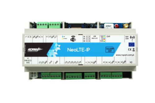 Centrala alarmowa, NeoLTE-IP-D9M LTE + WiFi, 2 strefy, obudowa DIN, Ropam