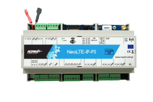 Centrala alarmowa, NeoLTE-IP-PS-D9M LTE + WiFi, z zasilaczem, obudowa DIN, Ropam