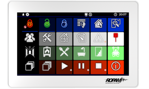 Panel dotykowy 7" TFT LCD, TPR-7W pojemnościowy, stałe złącza, biały, Ropam