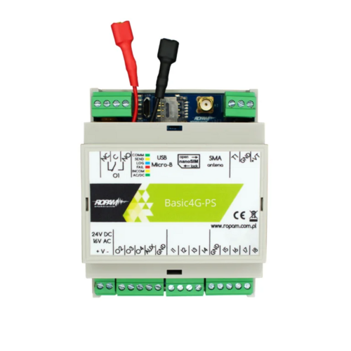 Moduł komunikacyjny LTE, Basic4G-PS-D4M 17VAC/24VDC, Telx8, obudowa DIN 4M, Ropam