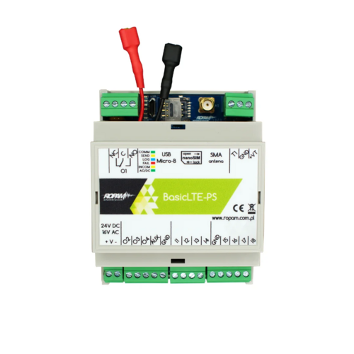Moduł komunikacyjny LTE(2G/4G), BasicLTE-PS-D4M 17VAC/24VDC, obudowa DIN 4M, Ropam