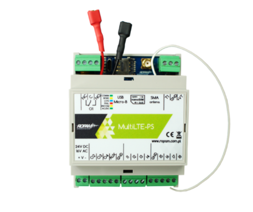 Moduł komunikacyjny LTE(2G/4G), MultiLTE-RF-PS-D4M 17VAC/24VDC, obudowa DIN 4M, Ropam