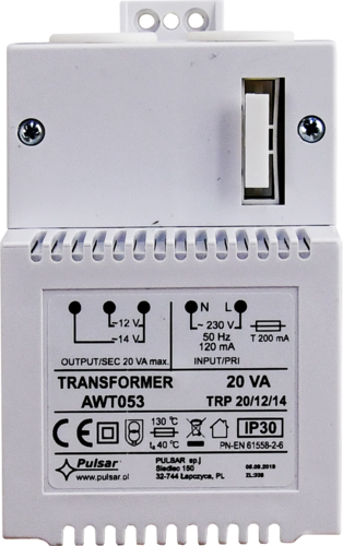 Transformator TRP 20VA/12V/14V AWT053 PULSAR