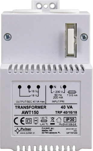 Transformator TRZ 40VA/16V/18V AWT468 PULSAR