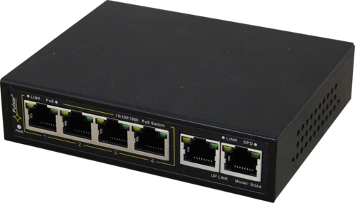Switch PoE 6 portowy do 4 kamer IP SG64 PULSAR