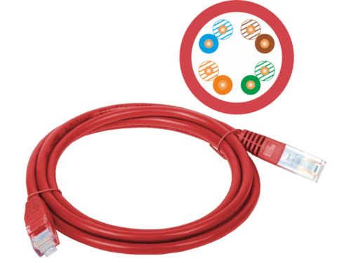 Patch cord U/UTP czerwony KKU5CZE0.5 ALANTEC