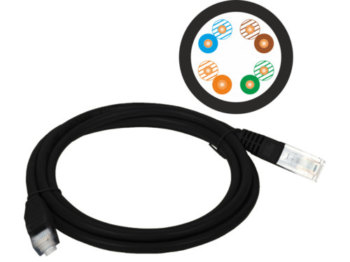 Patch cord U/UTP czarny KKU5CZA0.25 ALANTEC