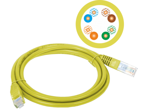 Patch cord U/UTP żółty KKU5ZOL0.25 ALANTEC