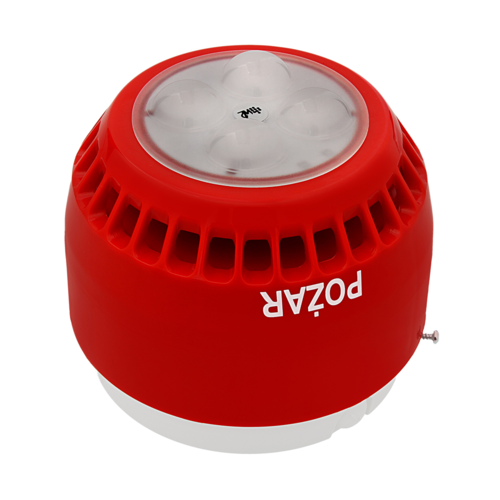 Sygnalizator w obudowie czerwonej, światło białe SAO-P8/CB W2
