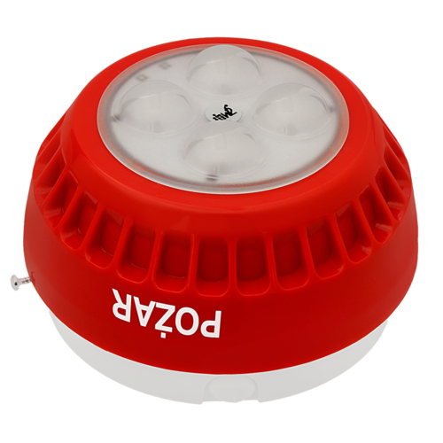 Sygnalizator w obudowie czerwonej, światło białe SO-P8/CB W2