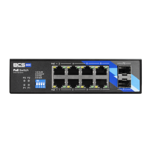 Switch 8 portowy PoE BCS-B-ISP08G-2SFP BCS
