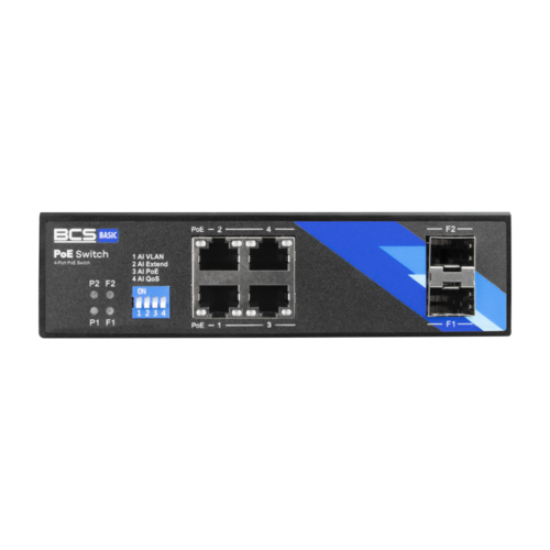 Switch 4 portowy PoE BCS-B-ISP04G-2SFP BCS